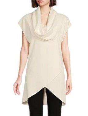 Bryn Walker Cream Lavinia Cowl Neck Tunic Top Like New Size M Lagenlook